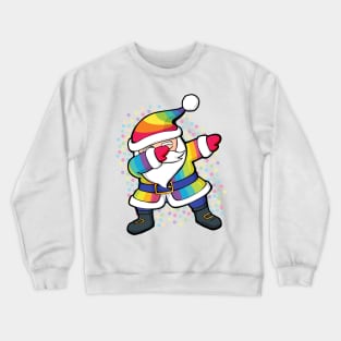 Rainbow Dabbing Santa Crewneck Sweatshirt